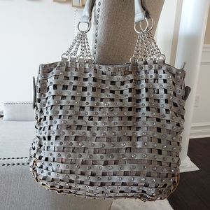 GRAY RHINESTONE HANDBAG